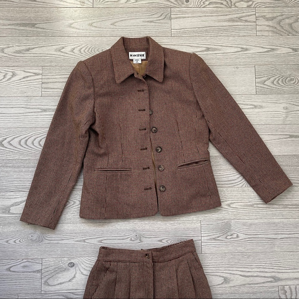 Vintage plaid wool suit set size petite 6